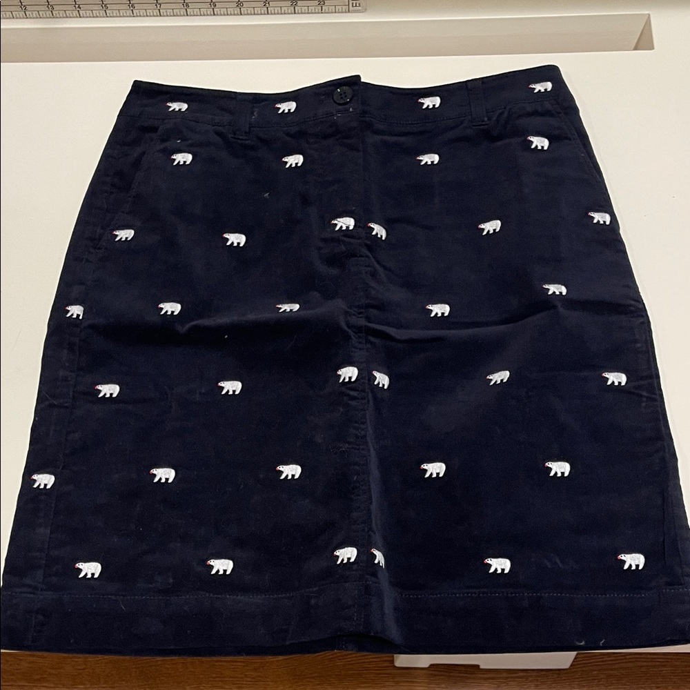 Talbots Dark Blue Skirt with Polar Bear Design